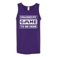 thumbnail image 2 of I Paused My Game to be Here Gaming Sports Mens Graphic Tank Top, Purple, Medium, 2 of 3
