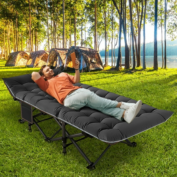 MOPHOTO Adult Folding Camping Cot, Portable Heavy Duty Sleeping Cots