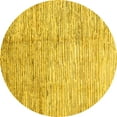 thumbnail image 1 of Ahgly Company Machine Washable Indoor Round Abstract Yellow Modern Area Rugs, 6' Round, 1 of 4
