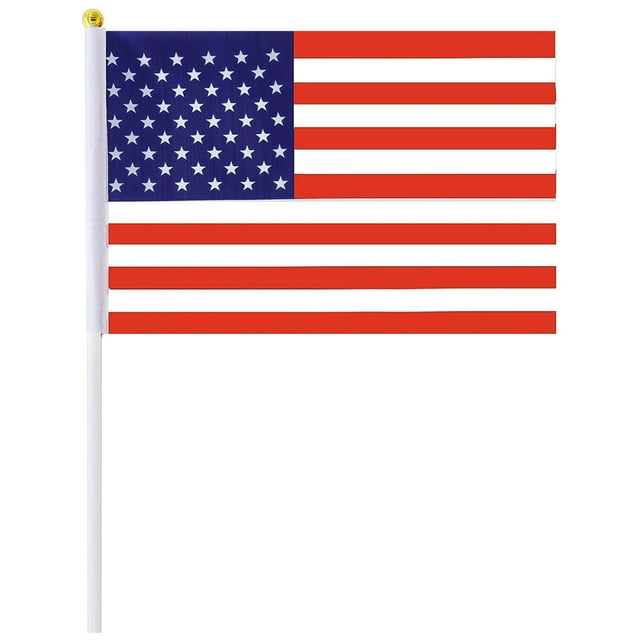 Mini Banderas Internacionales USminiFlag 15Pzas USA 14x21cm Tela Poliéster Asta Plástico.