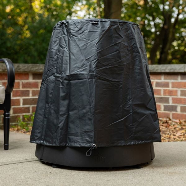 TIKI Brand Propane Fire Pit Cover, Use With Propane Fire Pit Base, Weatherproof, 33" x 33" x 27.5", Black