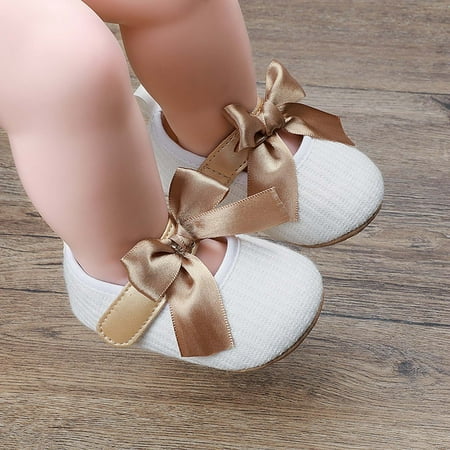 

Bnwani Children Casual Shoes Bowknot Solid Color Princess Shoes Girl Kids Shoes Toddler Summer Shoes White Size 11