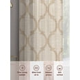 thumbnail image 6 of Boho Moroccan Sheer Curtains 96 Inch Length 2 Panels Set Window Treatments, Vintage Morocco Quatrefoil Geometric Rod Pocket Semi Curtains for Living Room/Bedroom/Kitchen Décor, 104"W x 96"L, 6 of 7