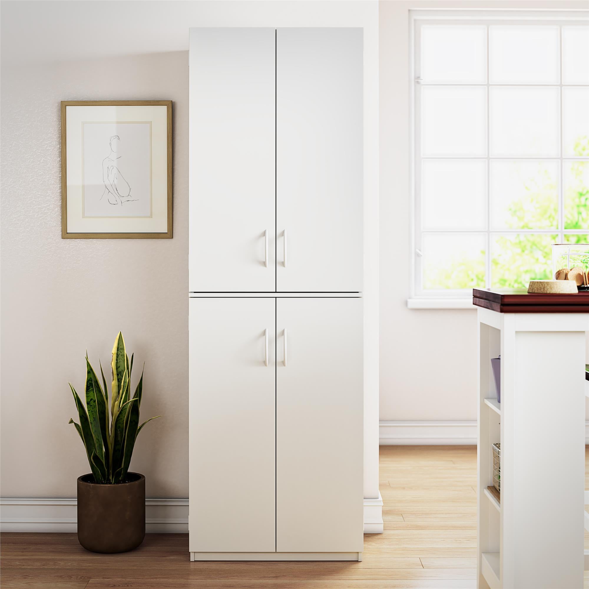 Mainstays 72" 4-Door Cabinet, White