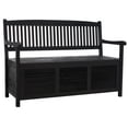 thumbnail image 4 of SAFAVIEH Brisbane Transitional Outdoor Patio Storage Bench, Black, 4 of 14