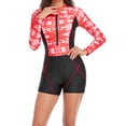 thumbnail image 5 of WREESH Womens Rash Guard One Piece Swimsuit Long Sleeve Diving Suit Siamese Summer Beach Surfing One-Piece Zipper Swimwear Bathing Suit Red, 5 of 10