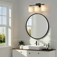 thumbnail image 4 of KAWOTI 20.5 in. 3-Light Black Clemmon Vanity Light with Square Frosted White Glass Shade, 4 of 9