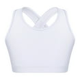 thumbnail image 2 of YUUMIN Sports Bra for Kids Girls Solid Crisscross Back Crop Top Gymnastics Ballet Dance Shirts Yoga T Shirts White 12, 2 of 5