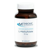 Metabolic Maintenance L-Methylfolate 15 mg - L Methyl Folate, Methylfolate Supplement for Women & Men, Methylated Vitamin B9 (5-MTHF) for Brain Health, Focus, and Calm - 60 Capsules (Pack of 1)