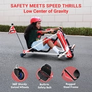 ORFELD 24V Electric Go Kart for Big Kids, High-Power Battery Ride On Toy with Safety Belt, Drift Cart Gift for Boys & Girls,Red
