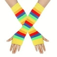 thumbnail image 5 of CNKOO 4PCS Womens Rainbow Socks Gloves,Warmers Accessories Gloves Lgbtsleeves,Holiday Party Party Glove Set, 5 of 7