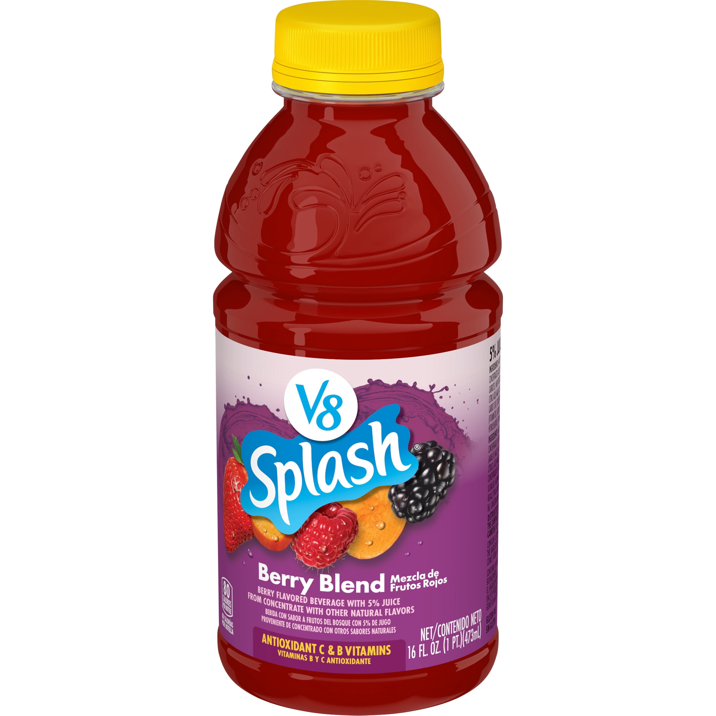 V8 Splash Berry Blend Flavored Beverage, 16 fl oz Bottle