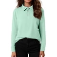 thumbnail image 5 of Grblisyd Boys Girls Long Sleeve Polo Shirt Performance School Uniform Solid Color Button Closure Shirt Size 5-12 Years, 5 of 5