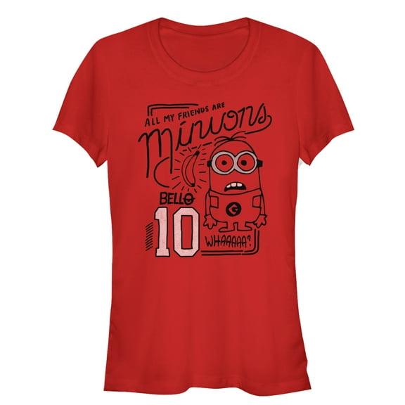 Junior's Despicable Me My Friends Are Minions  Graphic Tee Red Small