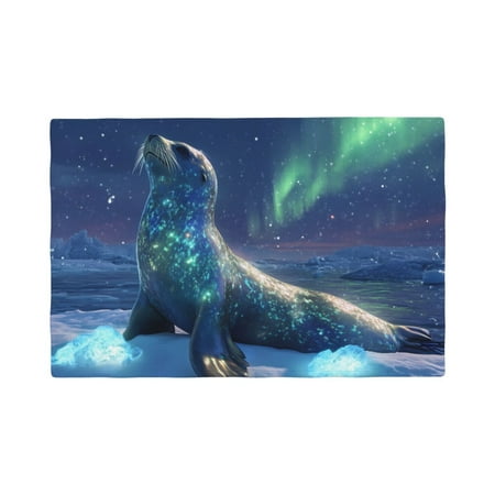 

Placemats Set of 4 Aurora Iceberg Seal A Heat Resistant Non - Slip Place mats Waterproof table mat for Kitchen Dining-6片装