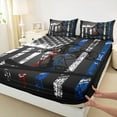 thumbnail image 3 of Manfei Skiing Theme Full Size Sheets for Boys, Extreme Sport Bed Sheets, Vintage American Flag Sheet Sets, Breathable Home Decor 4-Piece, 3 of 7