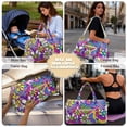 thumbnail image 4 of Garronmavis Quilted Large Duffle Bag for Women, Lightweight Carry On Bag Weekender Overnight Bag Gym Travel Bag with Luggage Sleeve Colorful Hippie Floral, 4 of 7
