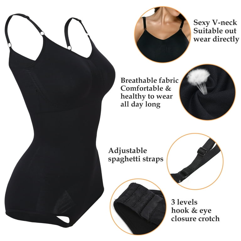QRIC Bodysuit for Women Tummy Control Shapewear Seamless Fajas