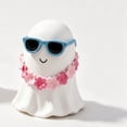 thumbnail image 2 of Summerween Ghost Resin Figurine with Flamingo Float and Sunglasses - Cute Beach Vacation Tabletop Decor for Summer Halloween Party Shelf Gift, 2 of 5