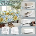 thumbnail image 7 of FOR U DESIGNS Sunflower Leaf Print Ottoman Slipcover Stretch Flip-Top Storage Bench Cover Rectangle Foot Chest Cover Washable Non-Slip Stool Protector with Elastic Band for Dogs Pets, 7 of 7