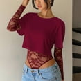 thumbnail image 3 of Wowcloth Women's Crop Top, Chic Solid Color, Slim Fit Short Sleeve for Daily Wear, 3 of 7