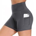 thumbnail image 6 of Women's High Waisted Biker Shorts Stretchy Workout Yoga Shorts with Pockets, 6 of 7