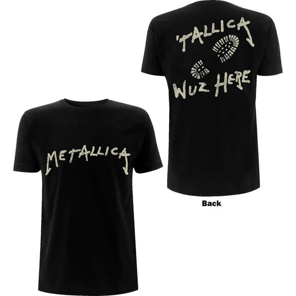 Men's Metallica Wuz Here T-shirt Small Black