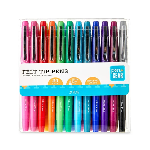 Pen + Gear Felt-Tip Pens, Ultra Fine, Assorted Colors, 24 Count ...