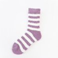 thumbnail image 2 of Calcetines para mujer, calcetines cálidos de invierno para mujeres y niñas, calcetines de tubo medio a rayas de lana de coral de invierno para mujer, calcetines cálidos para dormir, 2 of 5