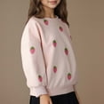 thumbnail image 3 of RUTAYY Toddler Girls Sweatshirt Fall Winter Crew Neck Strawberry Print Loose Long Sleeve Cute Sweet Casual Daily Wear 3-8 Years Versatile Vacation Pullover Tops, 3 of 7