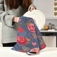 thumbnail image 2 of Roses Heart Shapes Dish Towels Set of 1, Valentines Flowers Washable Tea Towels Dishcloths Lint-Free 18x28 Inch Fast Drying for Home Kitchen Clean, 2 of 6