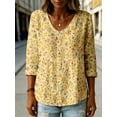 thumbnail image 4 of Nyfairy Plus Size Women's Round Neck Short Sleeve Casual Loose Tunic Top, 4 of 4
