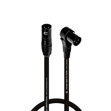 Coluber Cable 3-Pin M-Right Angle Balanced XLR Cable Color Premium Cord 1ft