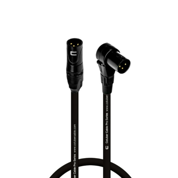 Coluber Cable 3-Pin M-Right Angle Balanced XLR Cable - Premium Cord 0.5ft