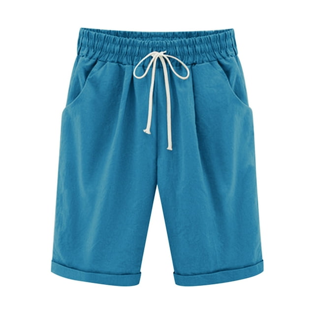Chbgutlmr Shorts for Women Drawstring Elastic Waisted Half Pants Solid Color Summer Casual Shorts Fashion
