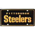 thumbnail image 1 of Plaque d'Immatriculation en Métal Noir Pittsburgh Steelers, 1 of 8