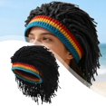thumbnail image 1 of Gorro de con peluca para hombre, gorro de invierno para cosplay, conciertos, fiestas de disfraces. negro, 1 of 10