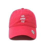 Girl Women Female | Dad Hat Cotton Baseball Cap Polo Style | Low Profile - Hot Pink