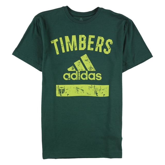 adidas Timbers Camiseta gráfica para hombre, verde, pequeña