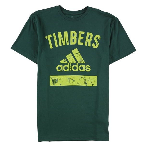 adidas Timbers Camiseta gráfica para hombre, verde, pequeña