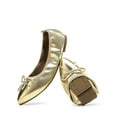 thumbnail image 4 of Women Foldable Flats Pointed Toe Ballet Shoes Slip On Comfortable Bowknot Design Lightweight Travel Dress Flats, 4 of 6