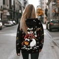 thumbnail image 3 of COEQINE Oversized Women's Hoodies Sweatshirts Pullover Tops Crewneck Fit Loose Long Sleeves Fashion Y2K Casual Wear Hooded Sweatshirt Christmas Snowman and Guitar Outfits Clothes, S, 3 of 7