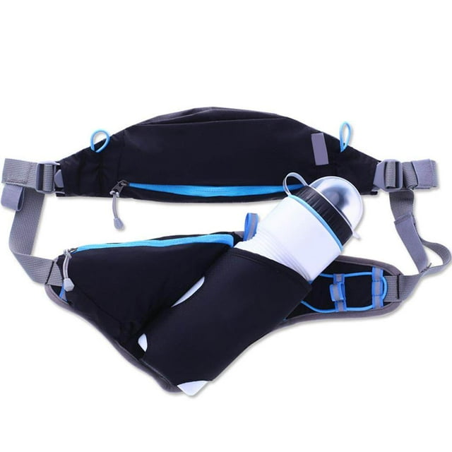 Ceinture de Course Multifonctionnelle avec Bouteille d'Eau Ceinture de Course Multifonctionnelle Réglable avec Sac de Ceinture de Course pour Gym Voyage Escalade Randonnée Cyclisme