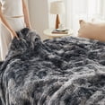 Bedsure Faux Fur Throw Blankets Grey TieDye Fuzzy Fluffy Super Soft