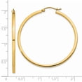 thumbnail image 4 of 14K Yellow Gold 2mm Square Tube Hoop Earrings, 4 of 6