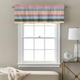 thumbnail image 3 of Geometric Bohemia Valance Curtain Stripes Blue Orange and Yellow Window Valances Rod Pocket Short Curtains Window Treatments for Kitchen Bedroom Bathroom Laundry 56" x 16", 3 of 9