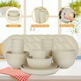 thumbnail image 3 of PHANCIR Juego de Vajilla de Paja de Trigo de 32 Pzas, Platos y Tazones de Cocina Reutilizables, Color Beige, 16 Platos, 8 Tazones, 8 Tazas, 3 of 8