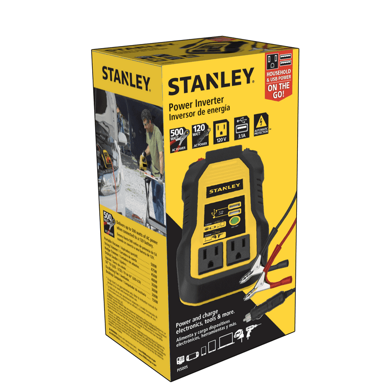 Trasformatore Di Tensione Stanley PC500 - 500W, 12V A 230V, Con Presa USB Per Auto - Foto 2