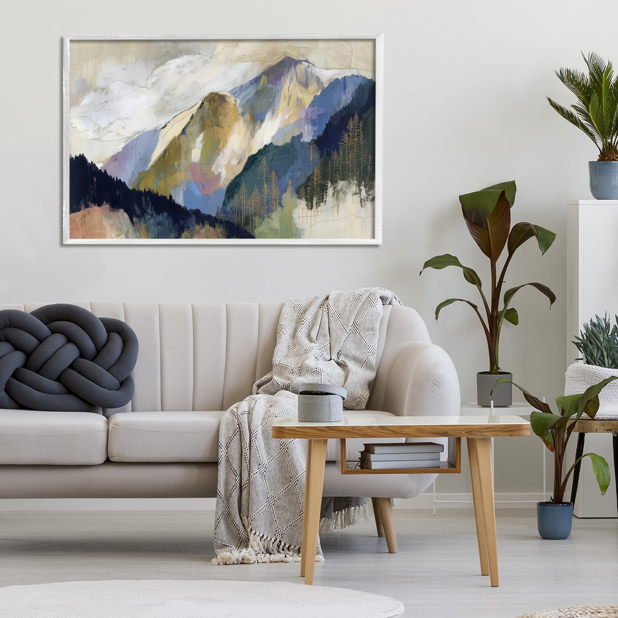 Stupell Industries Mountain Forest Landscape White Framed Giclee Art, design by Chromatic Storm Studio