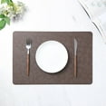 thumbnail image 3 of Faux Leather Placemats, 18 X 12inch Heat Resistant Rectangle Table Mats,Waterproof Non-Slip Easy to Clean Placemats for Kitchen Coffee Dining Room Table, 3 of 8